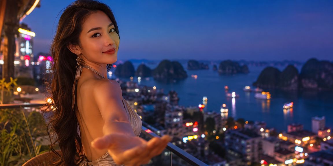 Cảnh Vịnh Hạ Long với người dùng VIP nhận thưởng bonus trực tuyến tại Việt Nam