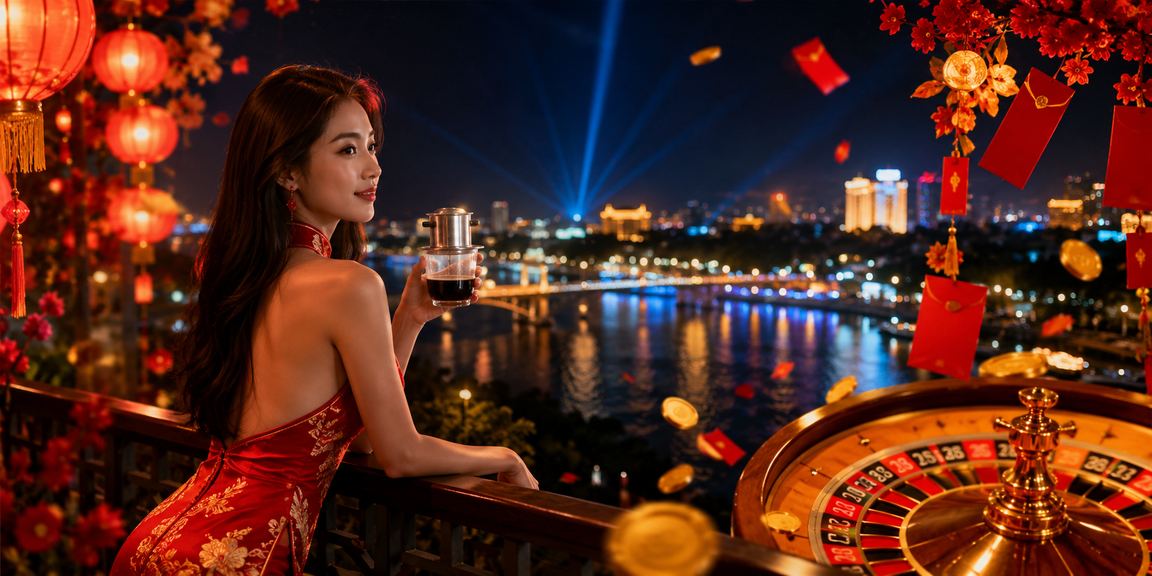 Bàn Roulette phong cách cổ điển gợi nhớ không gian casino sang trọng tại Huế
